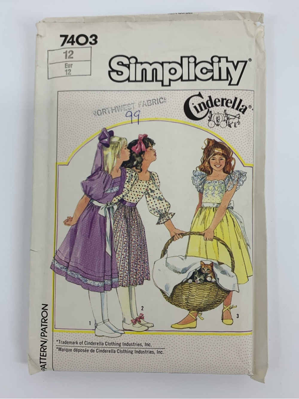 Simplicity Girls' Party Dress Pattern in Yellow & Purple Size 12
